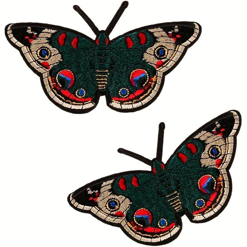 TEMU 2 Colorful Water-soluble Embroidered Fabric Patches For Clothing, Bags, And Shoes Decoration