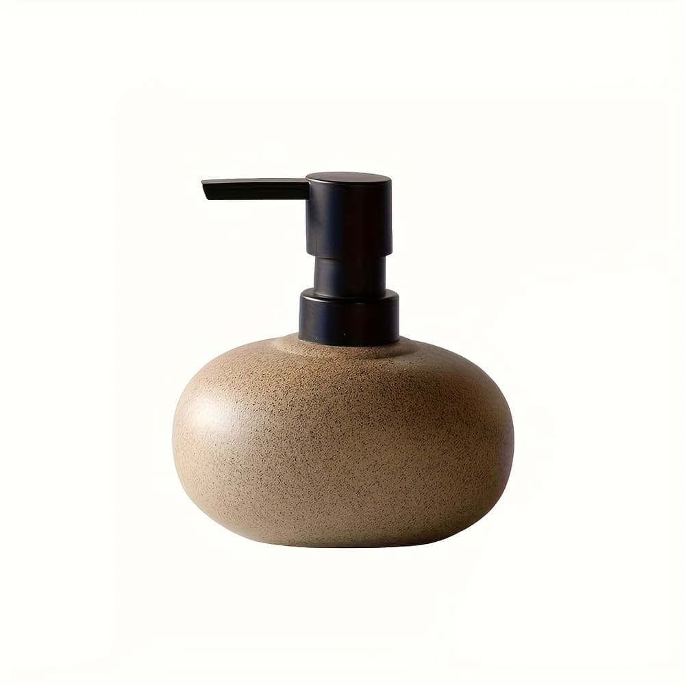 TEMU A Ceramic Soap Dispenser In - Style Featuring A , Designed For With Lotion And Hand Soap, Ideal For Upscale Bathroom Decor, Elegantly Presenting A Luxurious Spa-like Bath Accessory