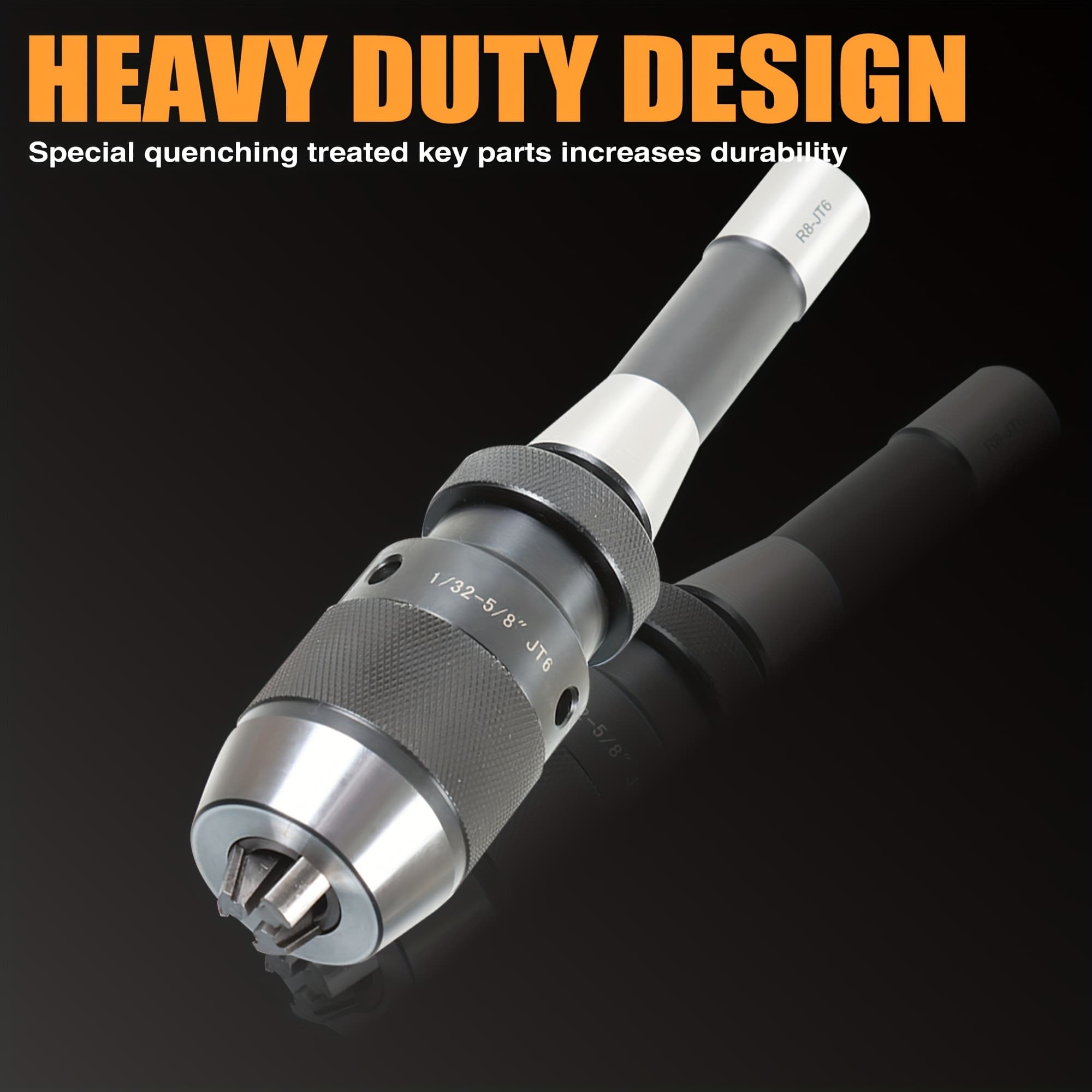 TEMU Heavy Duty Drill , 1/ 32 Inch To 5/ 8 Inch Keyless Drill With R8-jt6 Shank Adapter For Cnc Drill Presses Or Lathes Spindle
