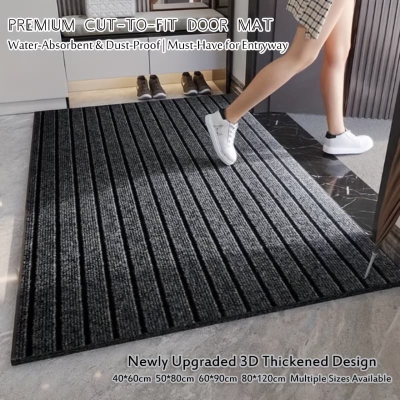 TEMU 1-pack Non-slip Rug Pad With Tpr Eco-backing | Protects Hardwood Floors & Tiles | Quick-dry, Easy Clean, Striped Design, Durable Polyester | For Entryway, Kitchen, Bathroom | Grey/brown/red