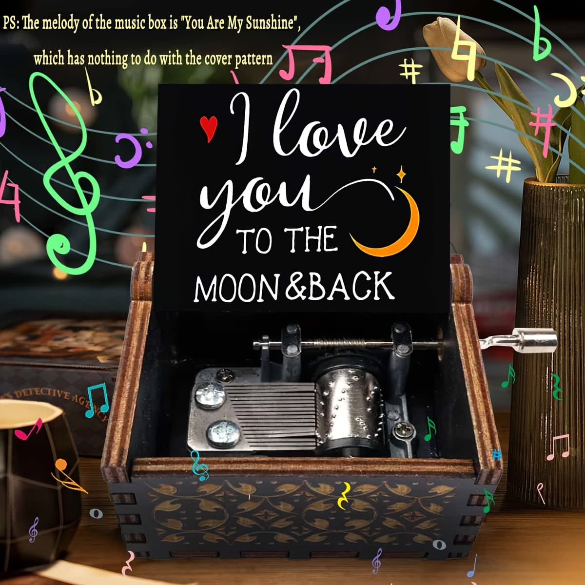 TEMU A Traditional Wooden Music Box Hand-cranked, Featuring The Tune And Resonating With The Of , For A For On Birthdays, Anniversaries, Holidays, Weddings, And Other Celebrations