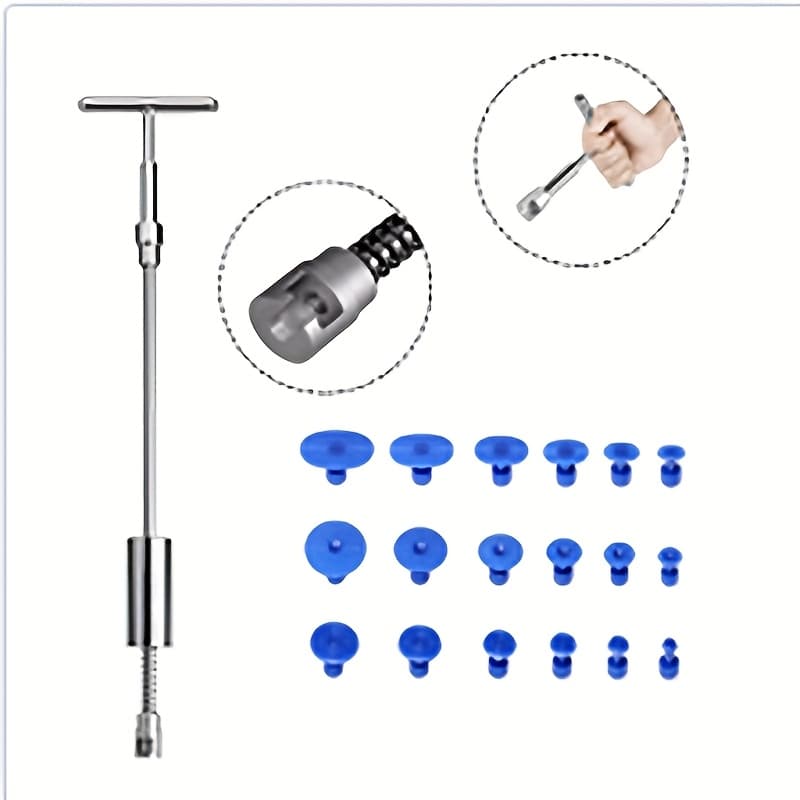 TEMU Car Paint-free Repair Kit - T-strip Repair Kit, With Suction Cup Wire Drawing Board, Used For Car Body Repair, Hail Damage, Small Dents, Refrigerator Door
