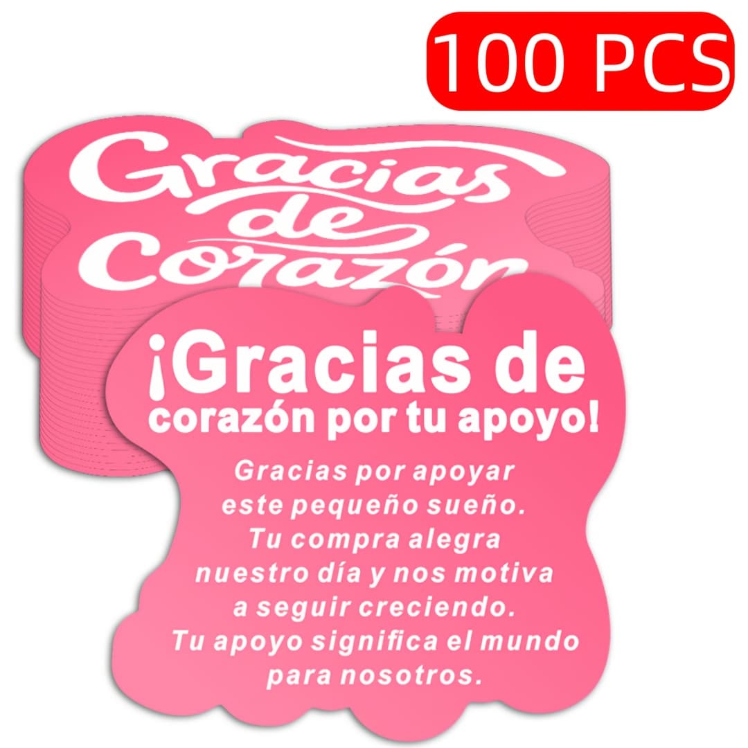 TEMU 50/100 Spanish Thank You Cards - Designed With " De ", Suitable For Order Inserts, Customer Appreciation, Gift Box Messages, And Personal Wishes