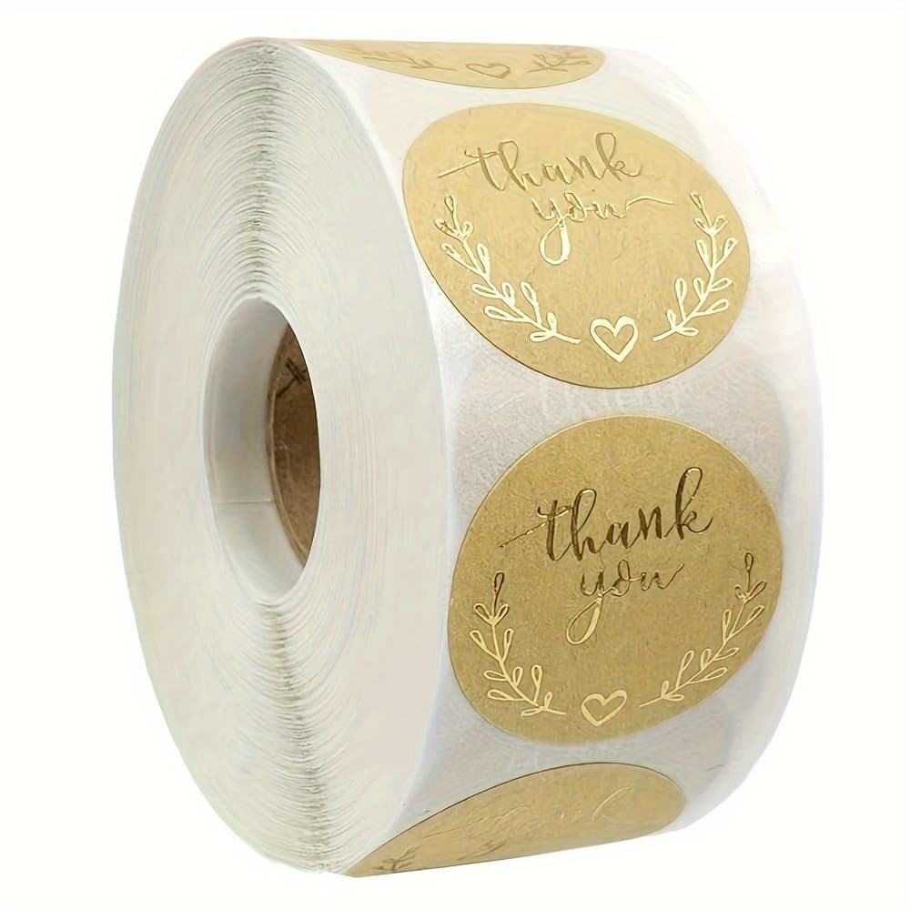 TEMU 500pcs Golden Thank You Stickers 1 Inch Wedding Stickers Labels For Party Favors Decoration Envelope Seals Stationery Stickers