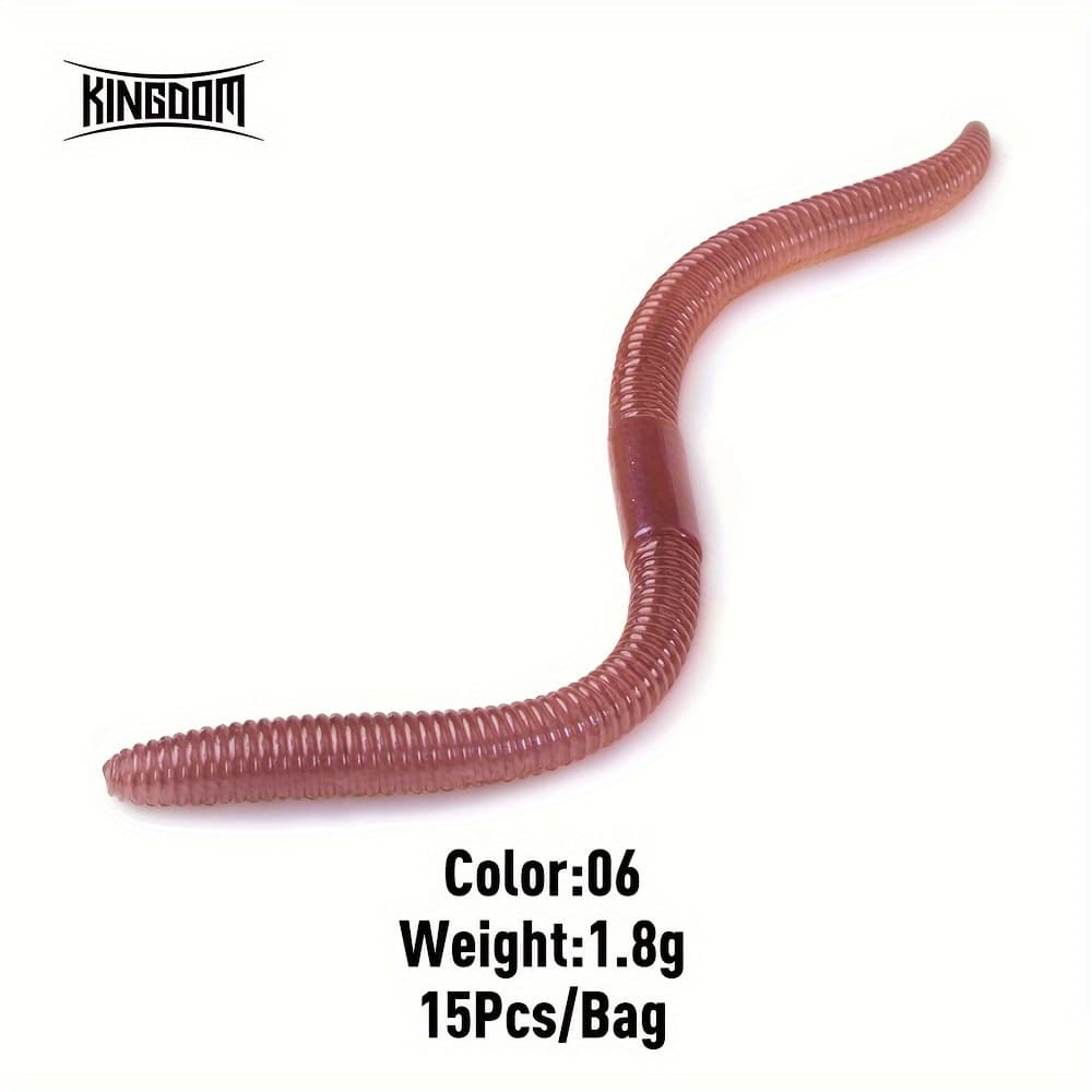 TEMU 15pcs/10pcs Kingdom Soft Bait 1.8g 2.8g 96mm 120mm Artificial Slow-sinking Fishing Lure, Sea Worm Soft Bait