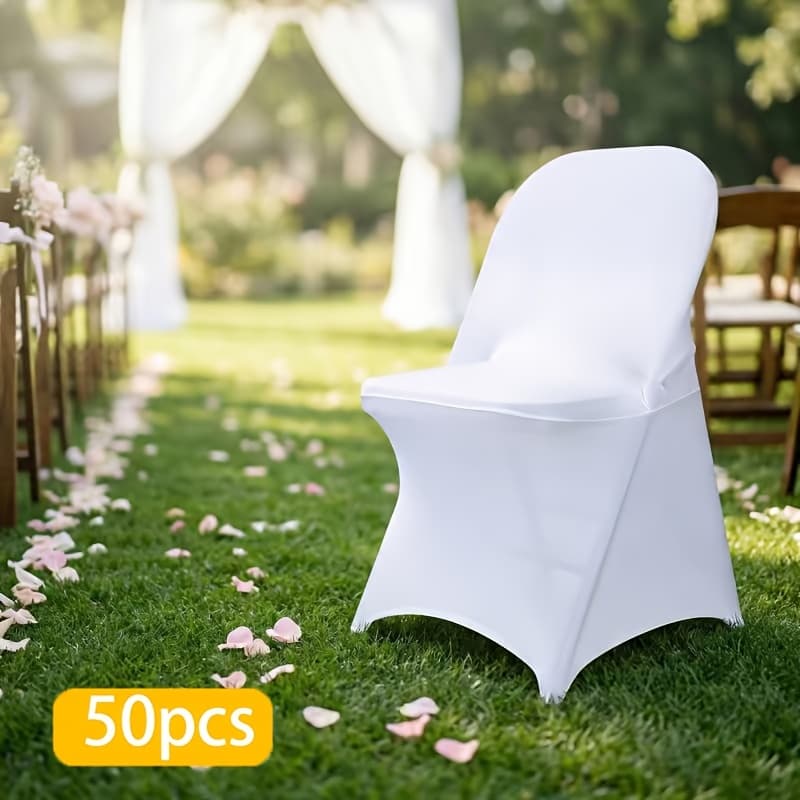TEMU 30/50pcs Of Premium Spandex Chair Covers - A Must-have For Wedding Decor - Ideal For Parties, Birthdays, And Camping