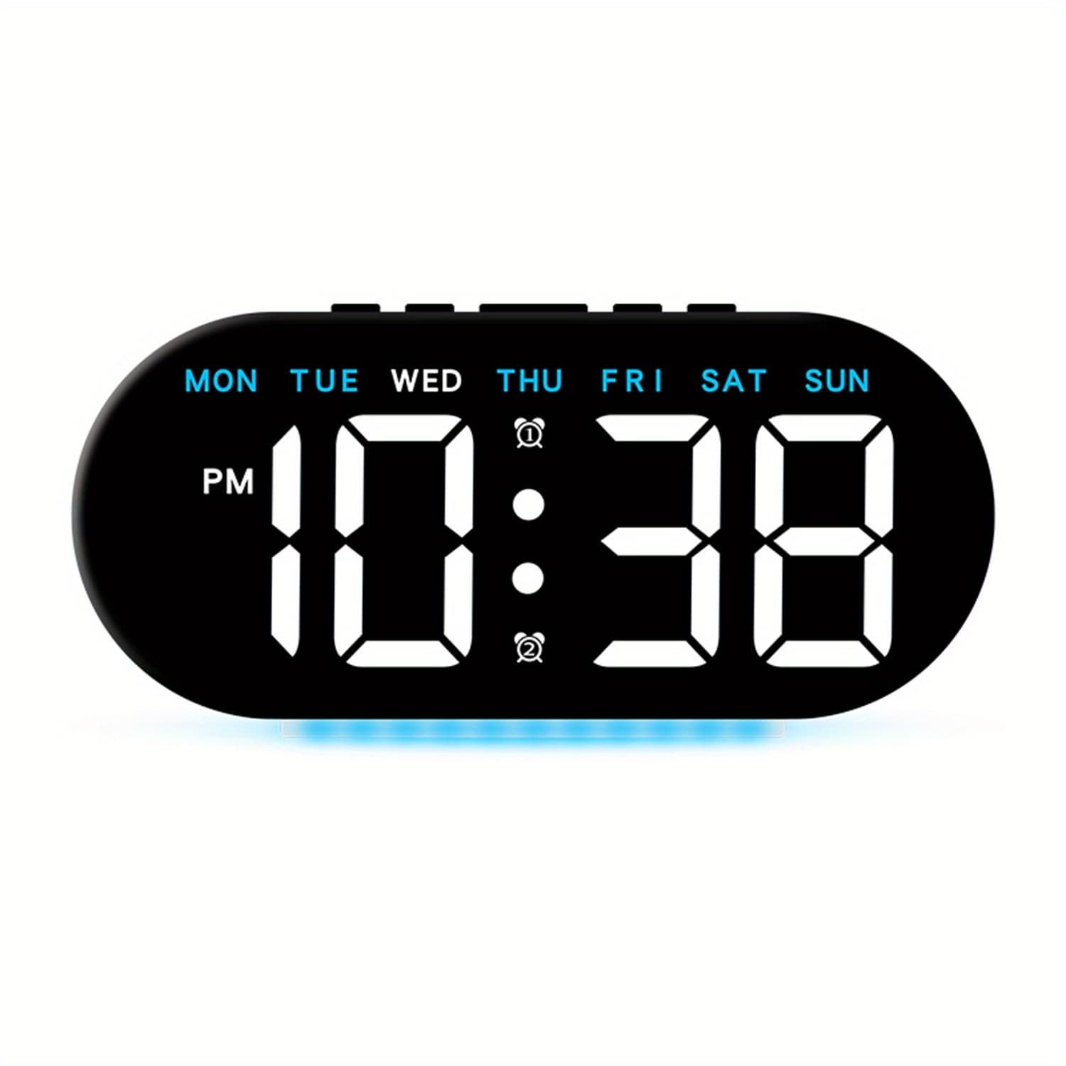TEMU Led Digital Alarm Clock With Day, Temperature, Alarm, And Ambient Light - Desk Alarm Clock - For Bedroom, Living Room, School, Office, And Gifts