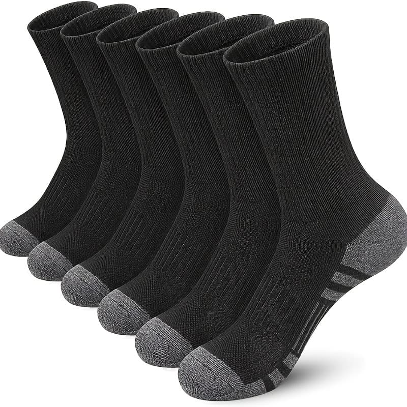TEMU 3 Pairs/5 Pairs Of Men's Sports Socks White Long Socks Autumn And Winter Mid-tube Socks