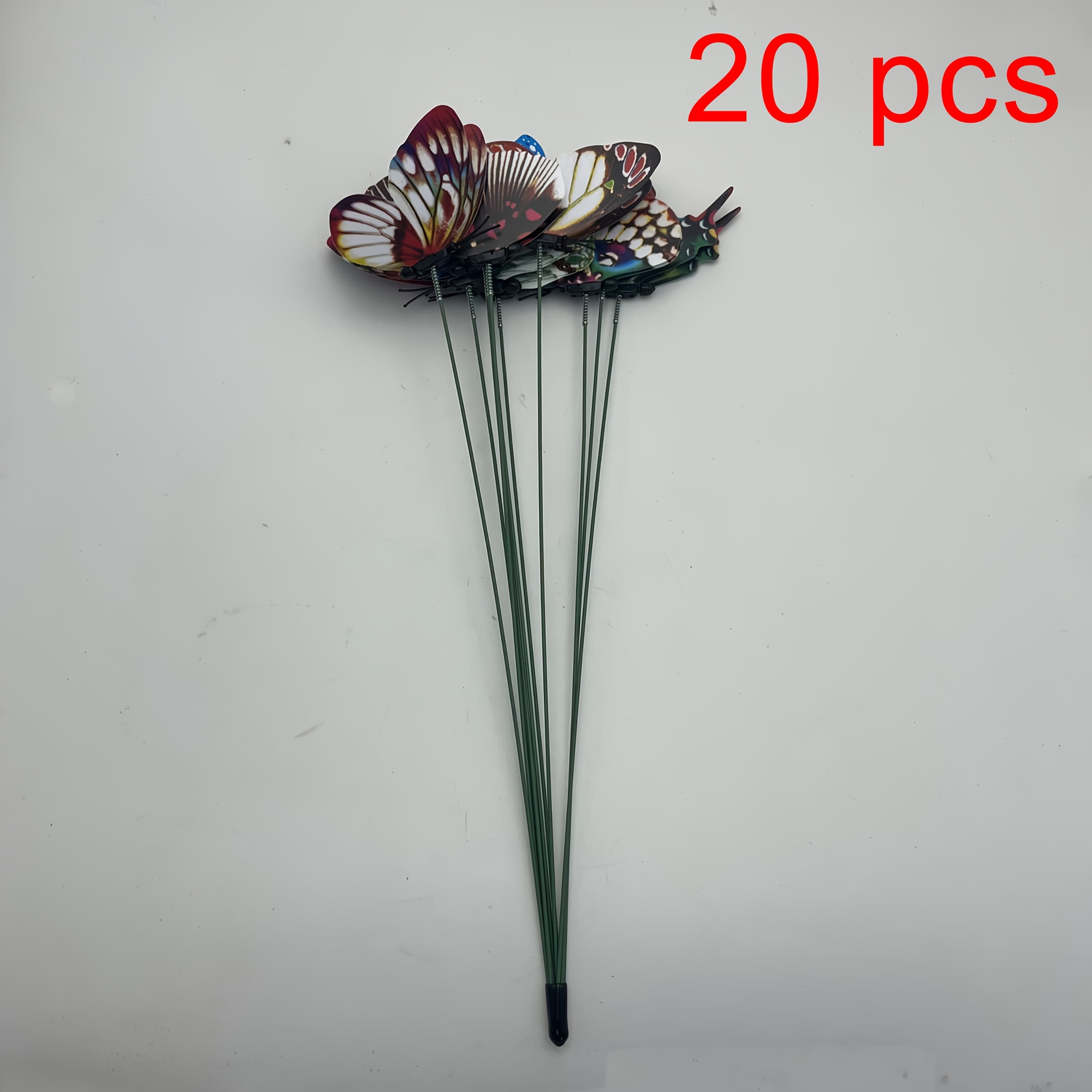 TEMU 【3d】 20pcs Random Color Garden Stakes - Outdoor Decoration, Bright Colors, Suitable For Christmas Modern Lawn And Garden Stakes, Weather Resistant Design, Decoration