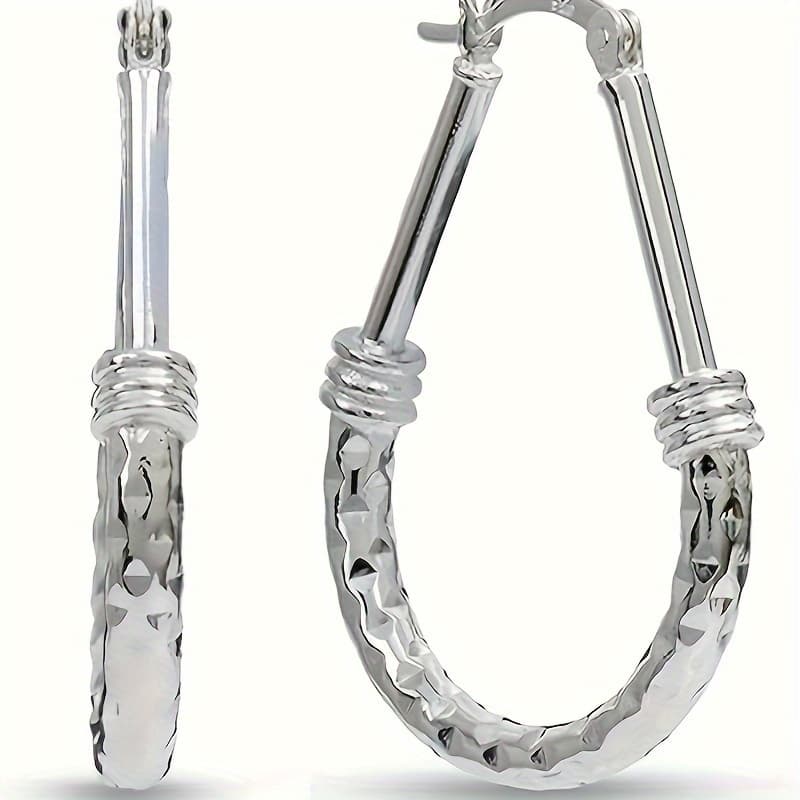 TEMU A Pair Of S925 Silver Hoop Earrings, Italian Earrings, Suitable For Daily Wear - An Engagement And Wedding Gift For Your Wife Or Girlfriend.