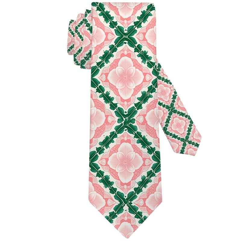 TEMU 1pc Cross, White Patternprint Woven Polyester Necktie, Perfect For Parties, Holidays, And Casual Attire, Accessory Stylish Tie-perfect Gift For Men