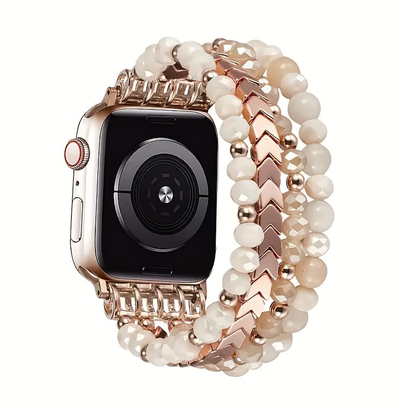 TEMU An Elegant Beaded Bracelet Strap Designed For Watch, Suitable For All Series From 1 To 10 And Sizes, Featuring A Handmade . This Is And Does Not A Battery