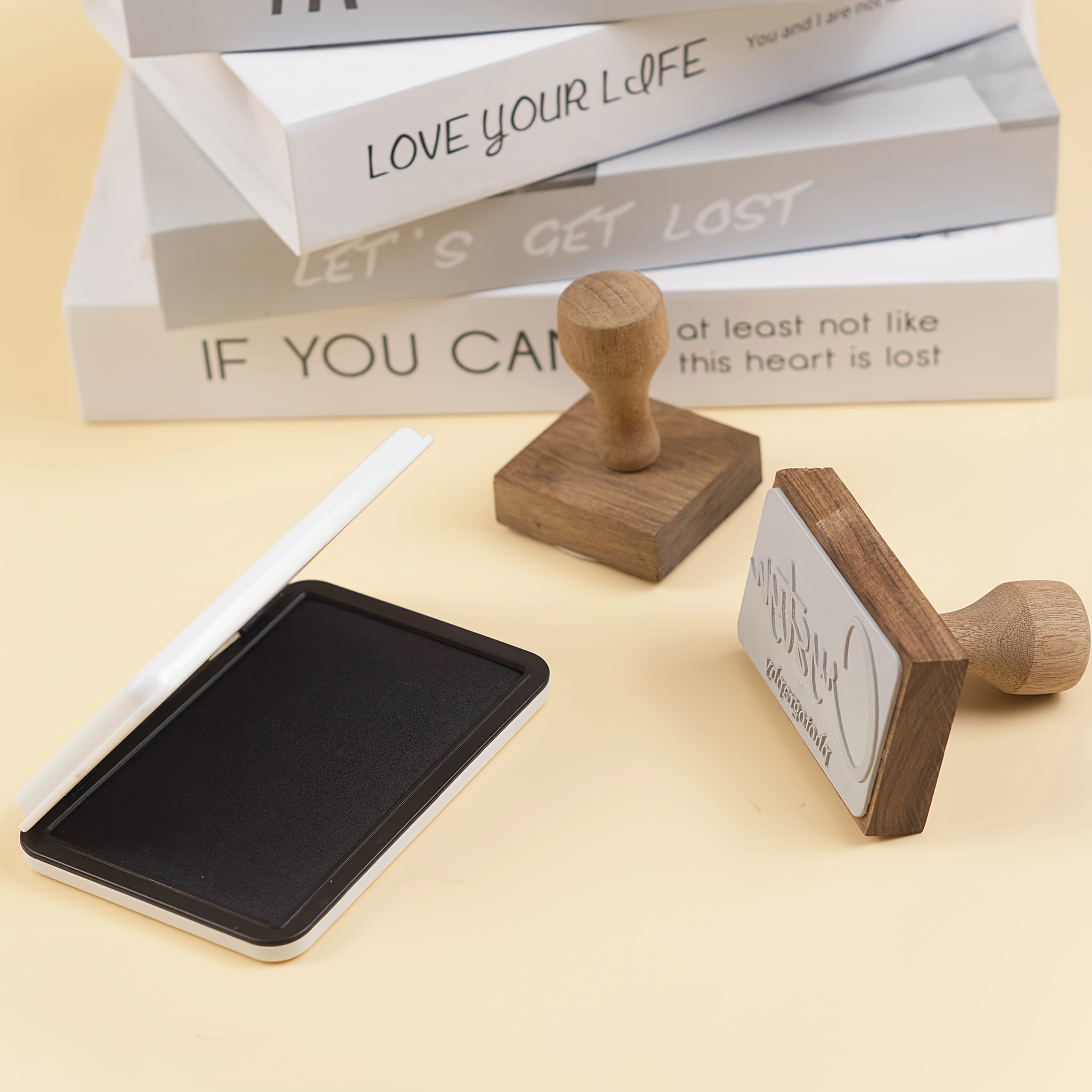 TEMU Personalized Wooden Stamps For Businesses, Names, Addresses, Portraits, Pet Portraits, Gifts For Father's Day, Useful Desk Items, School Supplies, Affordable Products, And Party Favors