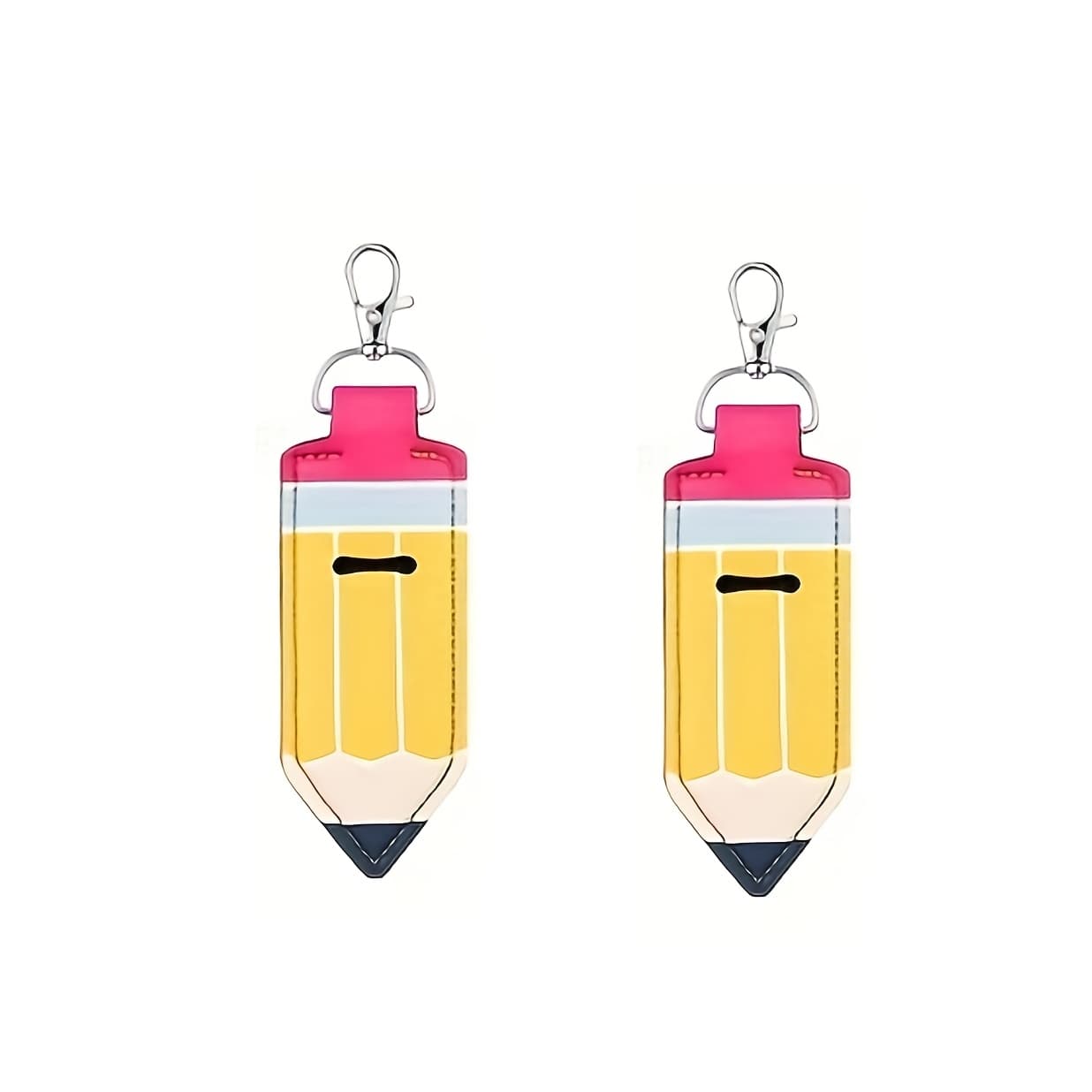 TEMU 2pcs Lip Balm Clip Keychain - Cute Cartoon Pattern Knitted Elastic Lipstick Cover - Christmas Halloween Thanksgiving Gift