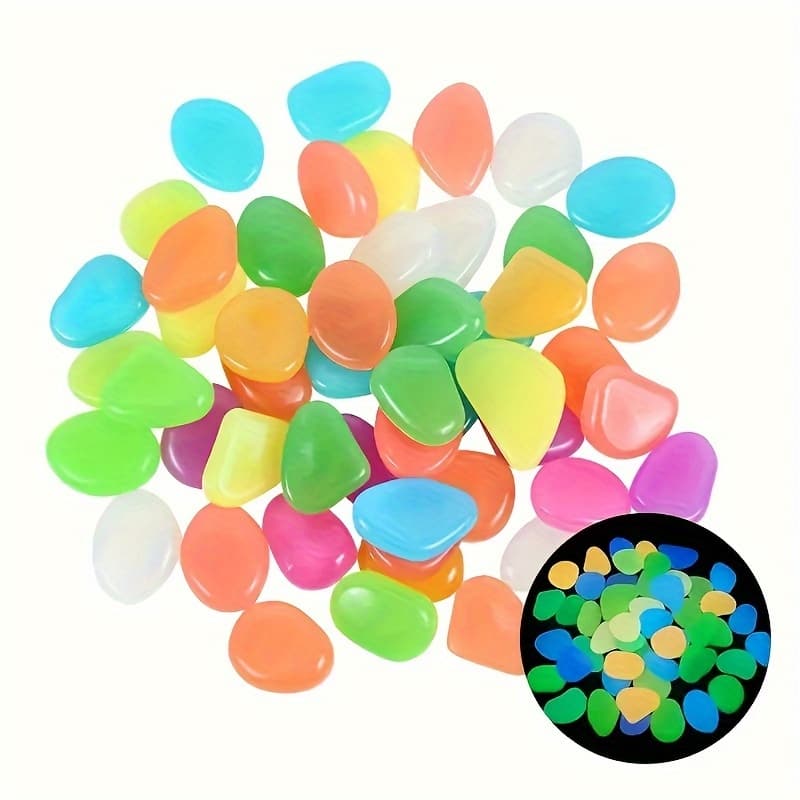 TEMU 1000 Artificial Luminescent Stones Light Like Mysterious Messengers During , Weighing 0.58 , Like At Night. Suitable For , Courtyards, Halloween Walkways, Outdoor , And Courtyard Gravel