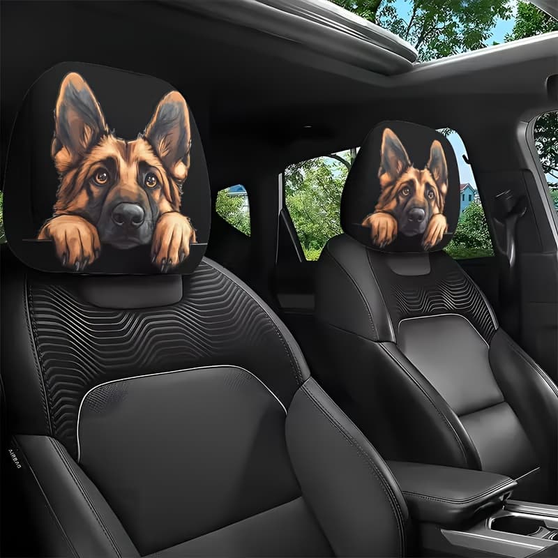 TEMU 2 Sets Of And Border Collie Printed Covers - Models, And Remove, Easy To Clean, Essential For Urban Commuting, Suitable For All , Ideal In-car Accessories For Dog Lovers