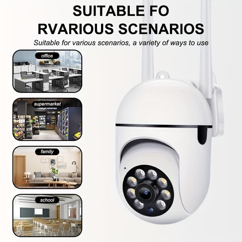 TEMU 1pc 2k Smart Wifi Security Camera Rating, Motion Detection, Color Night Vision, Alarm Push, Audio, 2.4g/5g Wifi, For Home Camera For Home