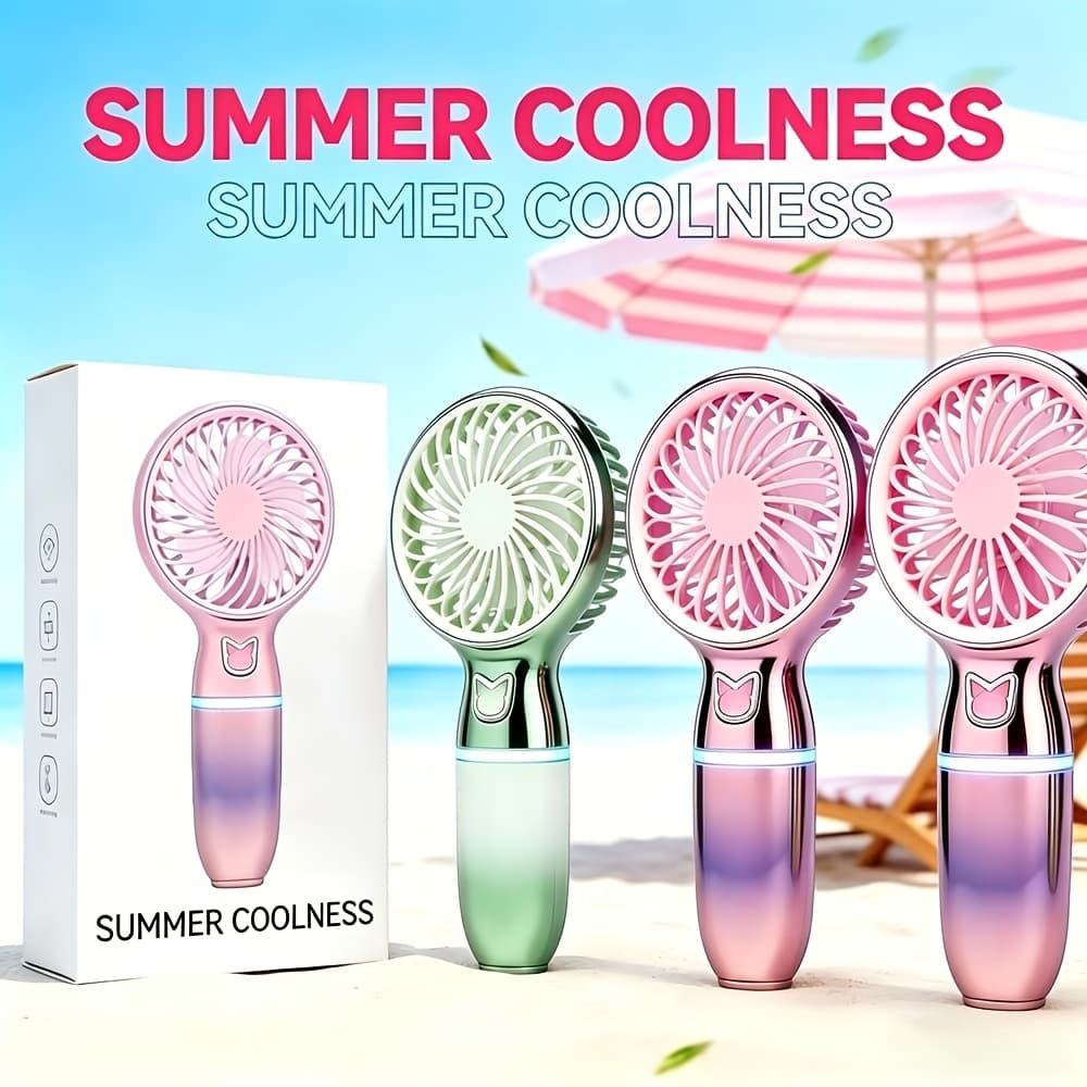 TEMU 3pcs Portable Usb Fan - Usb- Handheld & Neck Fan With 3-speed Cooling, Long Life, Lightweight Suitable For Travel, Outdoor, Desk, Bedside - Usb For Pc/laptop, Gift For,
