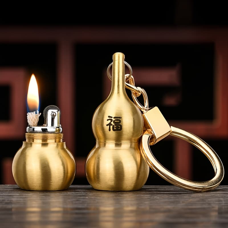 TEMU (fuel Not Included)trench Keychain Lighter - Mini Pocket Pure Copper Kerosene Lighter, Unique Birthday And Christmas Gifts For Men And Women