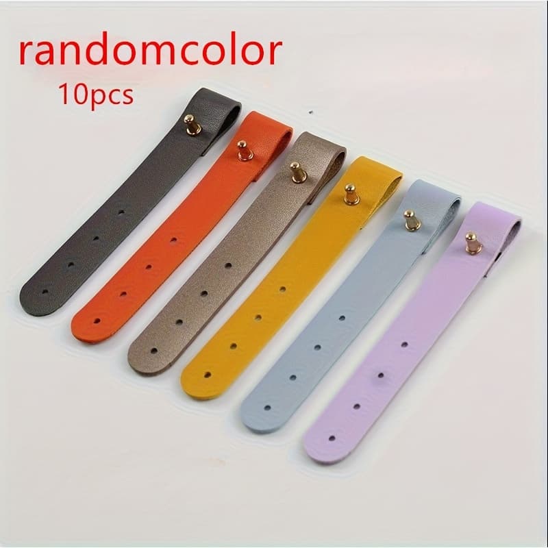 TEMU 10pcs (10pcs) Pu Leather Cable Ties Compatible For,, Headphones - Assorted Colors (,,,) - Durable Cord Organizers, Desk & Cable Management, Flexible Pu Leather Cord Keepers