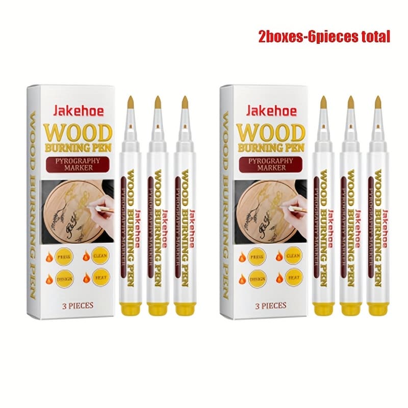 TEMU Set Of 6 Wood Burning Pens For Crafting Wooden Coasters, Cutting Boards, Painting, And Pyrography