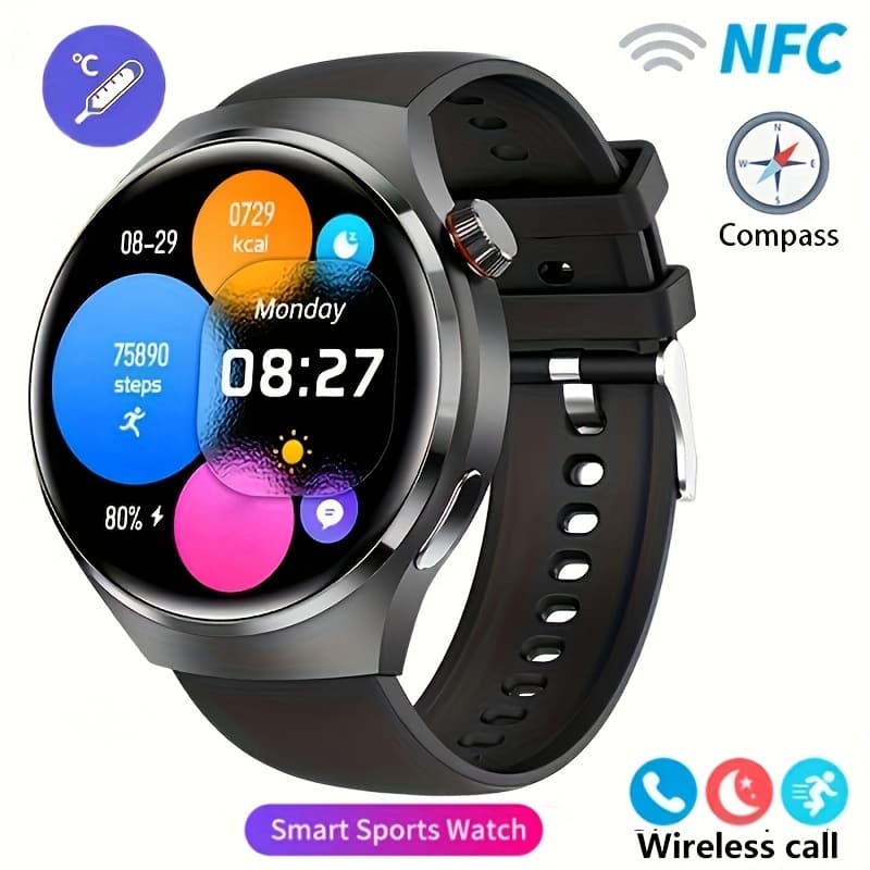TEMU 2024 New Gps Motion Trajectory Smart Watch Men Nfc Wireless Call Men *360 Hd Screen Smartwatch Sports Fitness Outdoors Smart Watch For Men