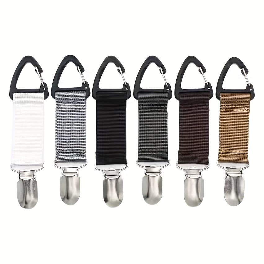 TEMU 6pcs Multifunctional Straw Hat Clips, Multifunctional Outdoor Travel Clips, Sun Hat Bag Anti-lost Clips, Used To Clip Hats, Gloves, Towels, Etc. Small And Practical, Easy To Store And Carry.