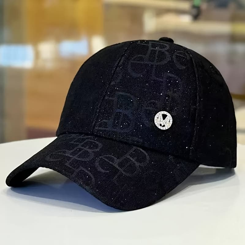 TEMU 1pc Women's Adjustable Baseball - , Embroidered Jacquard Design, Suitable For Spring And Summer, Fedora Style, Trendy Casual Fashion, For Daily Wear, Festival Theme, Adjustable Size