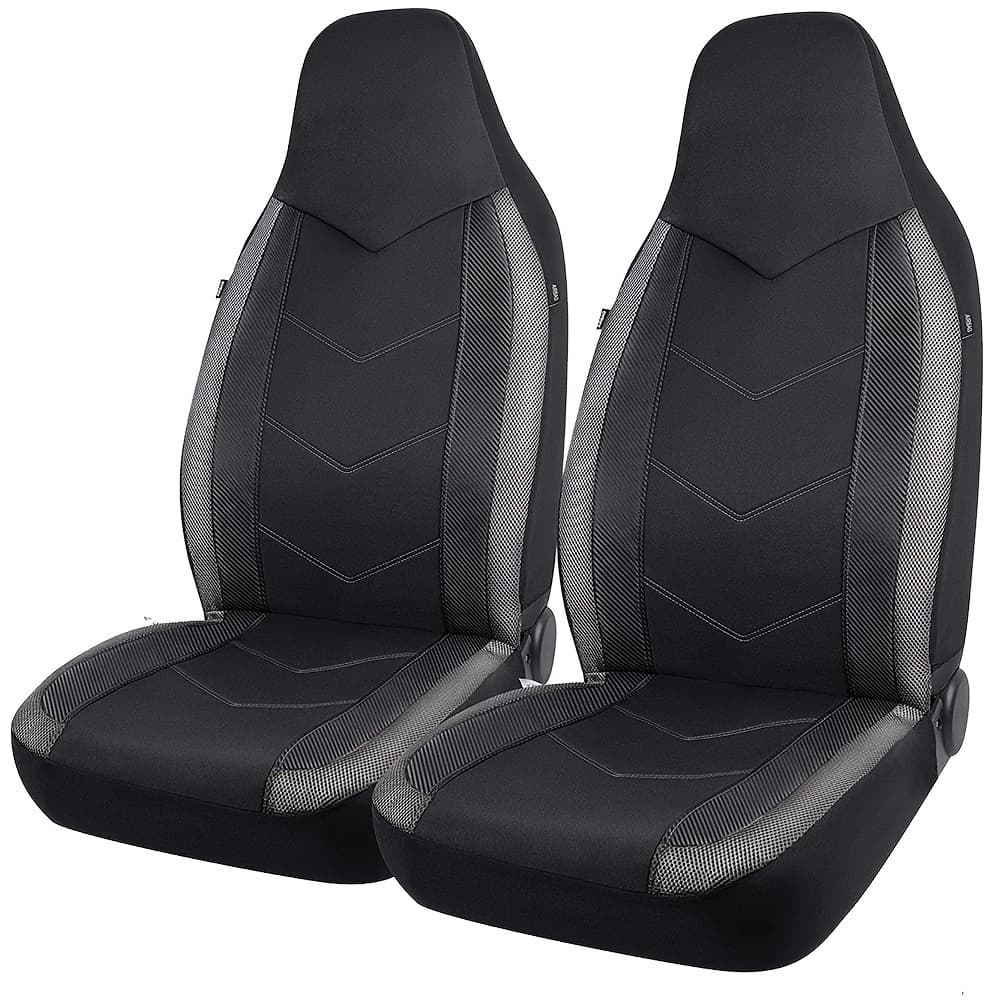 TEMU High Back 2 Front Seat Covers Universal Size Twill Fabric Splicing Sandwich Sports Style Seat For Automotive Suvs Car Truck