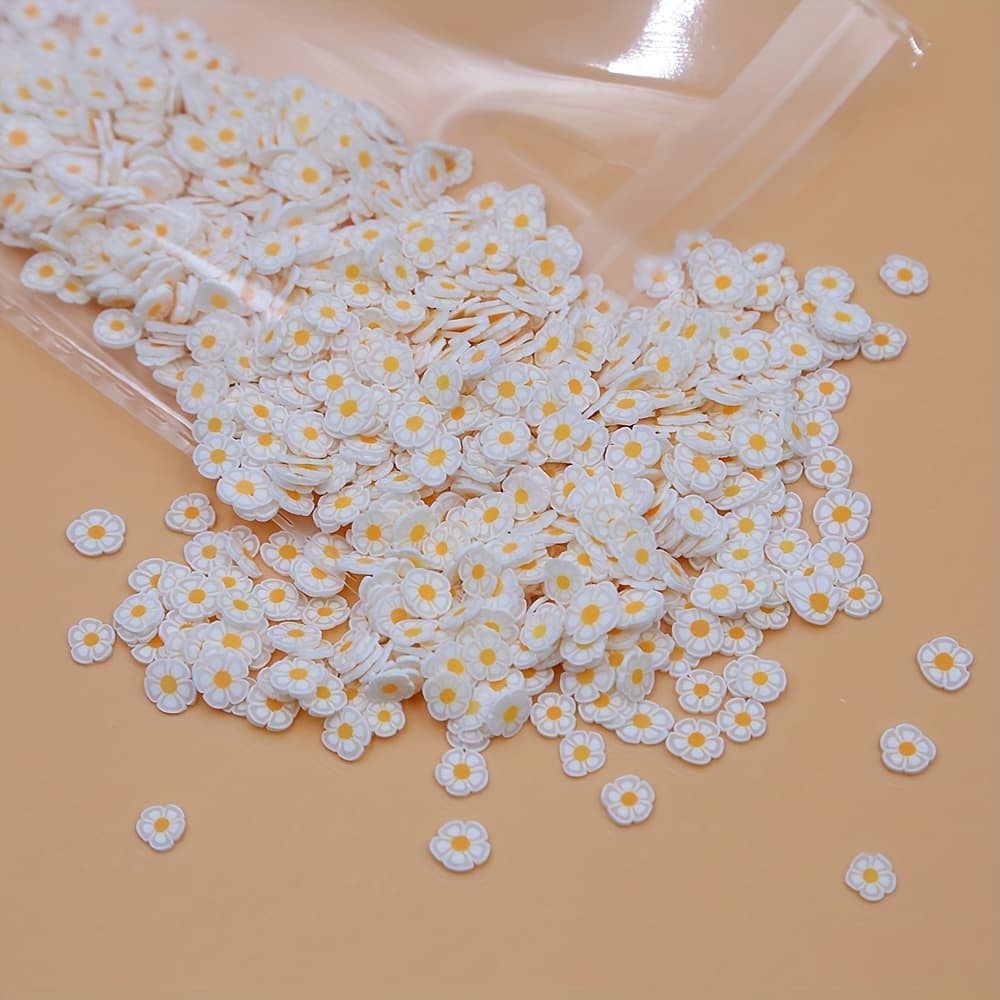 TEMU 3d Flower Polymer Accessories Candy Color Pineapple Pattern Nail Patches Clay Flakes Slime Charms 1000pcs/bag 20g Plum Lip Gloss Making Supplies Decorations Art Kit Clay Slices For Diy