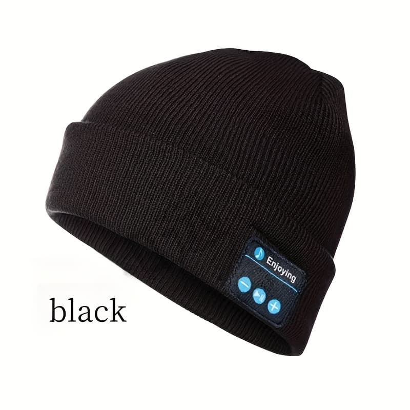 TEMU Autumn And Winter Outdoor Sports Wireless Music Answering Phone Long Rechargeable Night Running Riding Knitted Warm Hat Valentine's Day Gift For Women And Men
