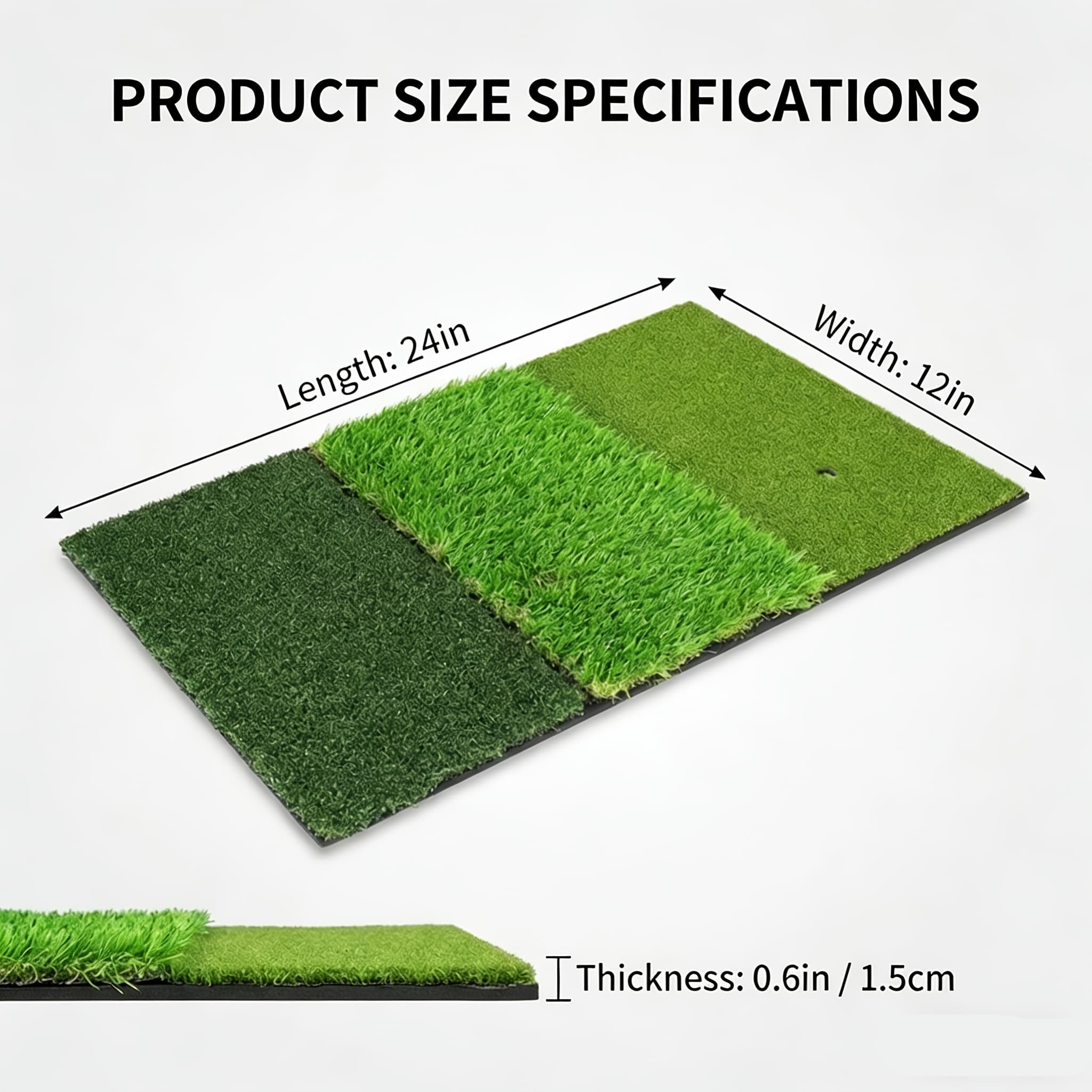 TEMU Golf Hitting Mat, Golf Training Mat For Swing Path Detection Batting, Extra Replaceable 24 Inch X 24, Golf Gifts For Men Women For Home Indoor Outdoor