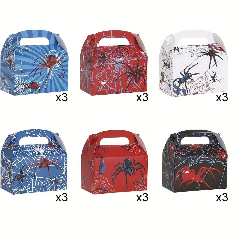 TEMU 18 Gift Boxes For Party Favors, Featuring Cartoon Prints And Surprise Designs, With Handles On Top. Ideal For Baptisms, Weddings, Birthdays, And Small Business Packaging