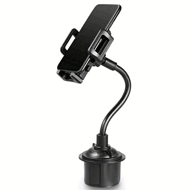 TEMU Adjustable Car Cup Holder Phone Mount - Flexible Gooseneck Arm, Secure Clamp Grip, Non-slip Base, Durable Abs Material, Options, Phone Holder For Car