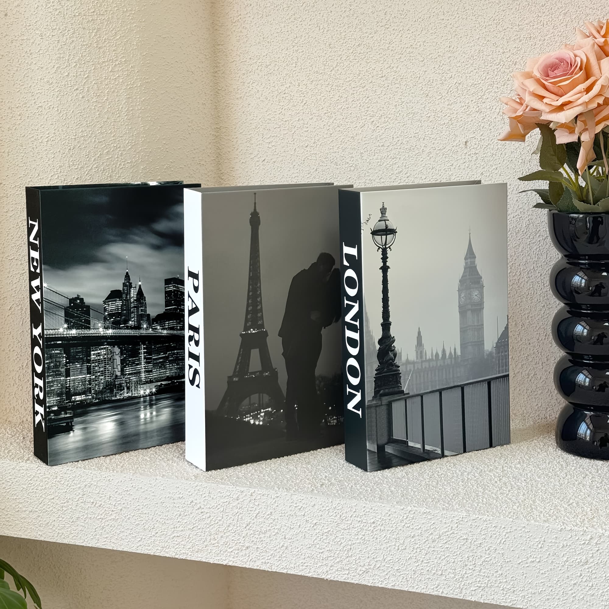 TEMU Set Of 3 Elegant Books Designed For Decorative Purposes In Settings Such As Homes, Studies, Bedrooms, Hotels, And Cafes, Ideal For Tabletop Displays And Photography Props To Enhance The Ambiance
