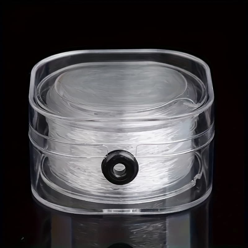 TEMU 0.8mm Premium Elastic Beading Cord - 328ft Transparent Stretch String For Bracelets, Necklaces & Crafts With Portable Storage Box