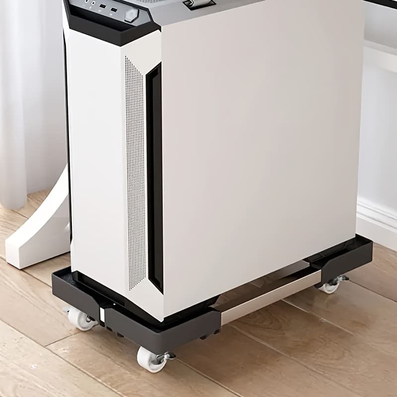 TEMU Adjustable Steel Computer Case Stand With 4 Casters Support Stand, Expandable Mobile Base For Ventilation Cooling Moisture Resistance, Desktop Accessory, Monitor Storage, Ideal Easter Gifts