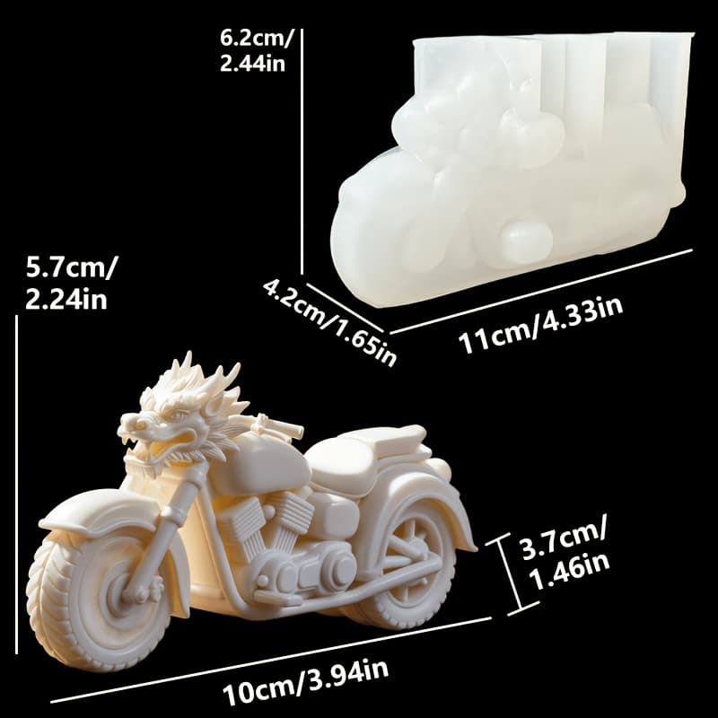 TEMU Resin Silicone Mold A Dragon-shaped Motorcycle Candle Silicone Mold, The Of The Motorcycle Is A Dragon-shaped Silicone Mold, Evil Dragon Motorcycle Silicone Mold