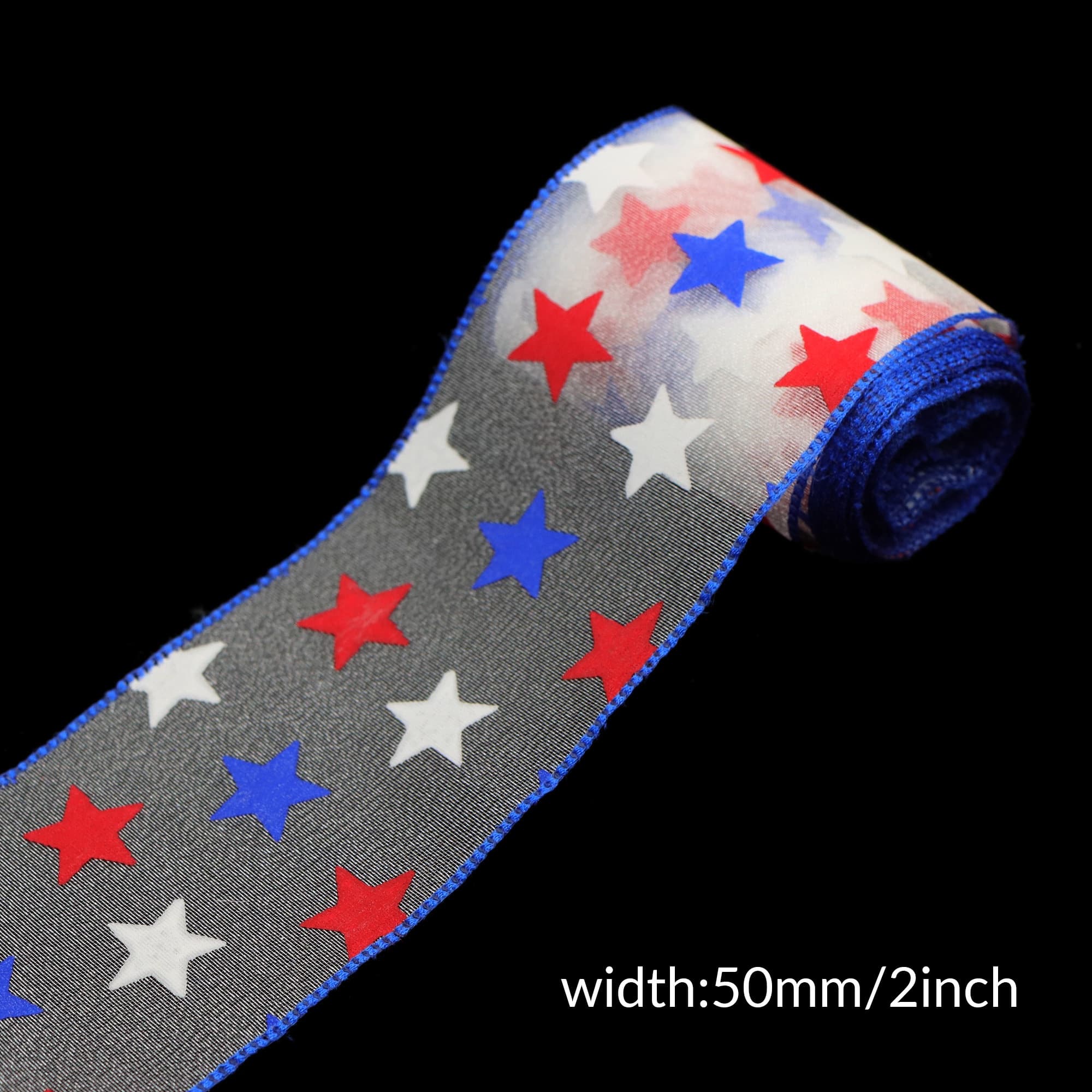 TEMU 5 Yards/roll Retro Patriotic Ribbon Suitable For - Red White Organza Ribbon With -winding Widths (25mm/38mm/50mm) For Day Crafts, Wreaths, Bows, Party Decorations - Pre-cut For Diy Gifts