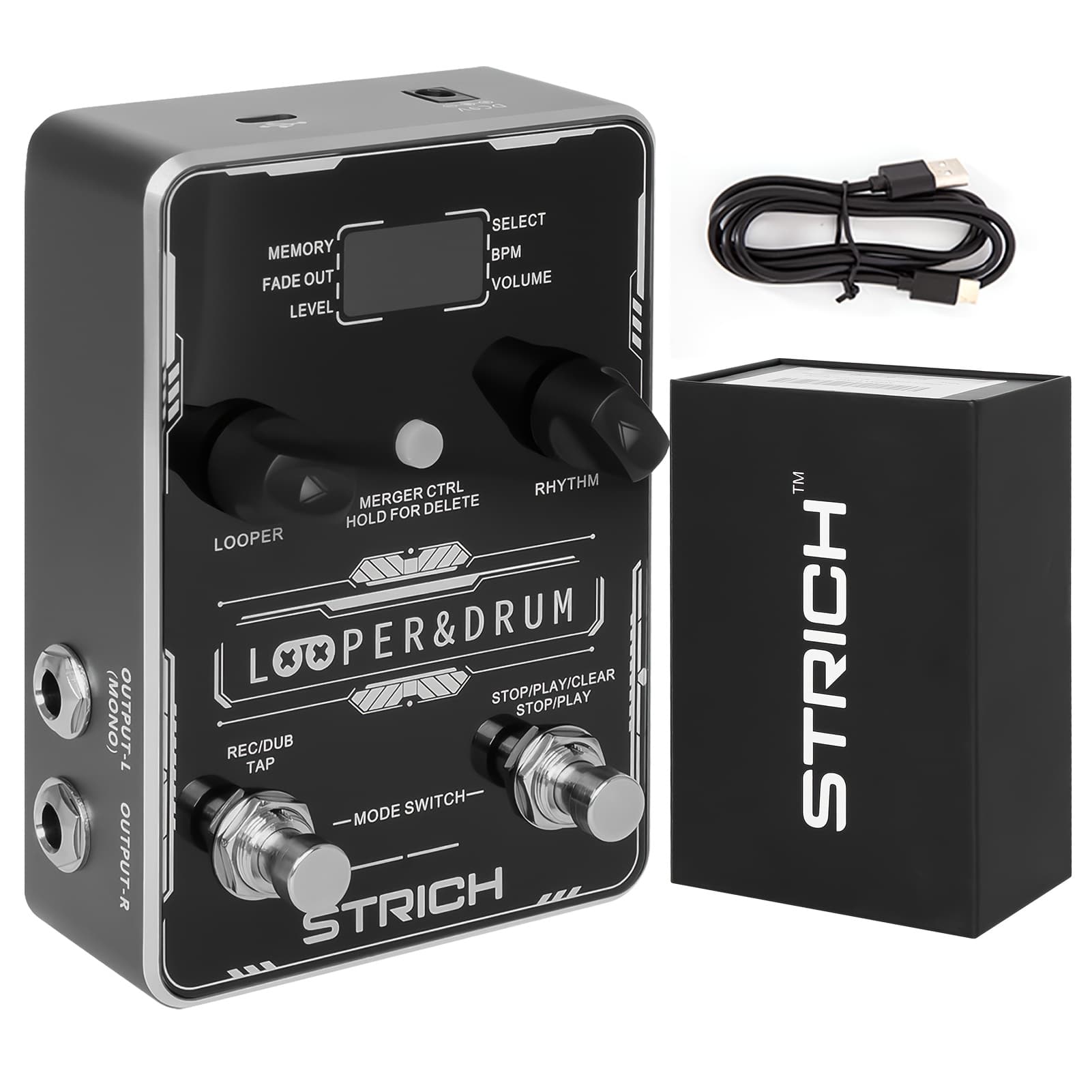 TEMU Drum Stereo Pedal, Circle Loop Pedal Drum Machine For Electric Guitar