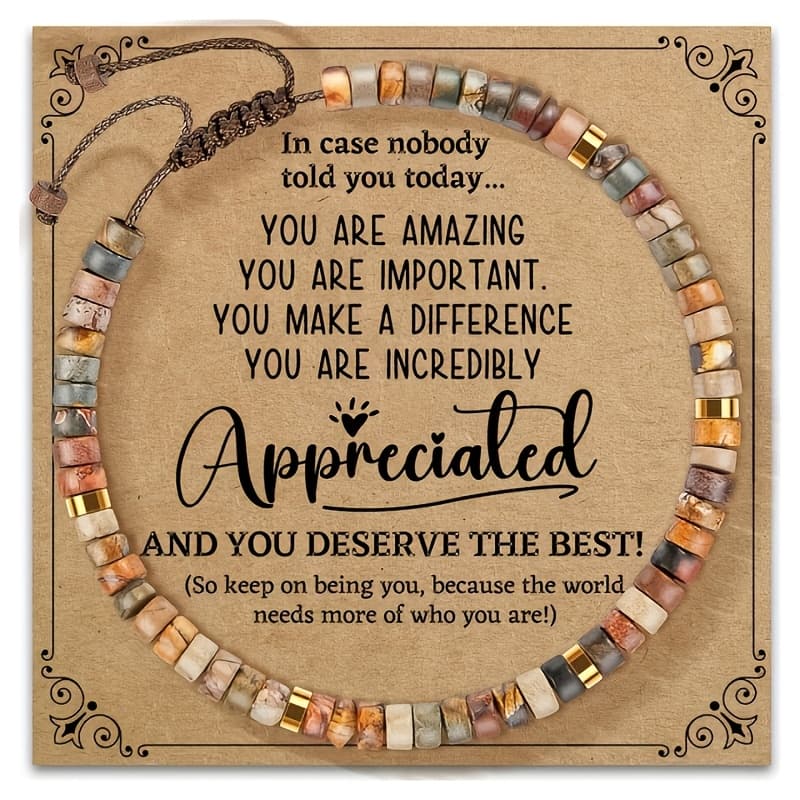 TEMU Inspirational Beaded Bracelet For Women - Daily & Banquet Wear - All Season Elegant & - Motivational Jewelry Gift For & Sisters