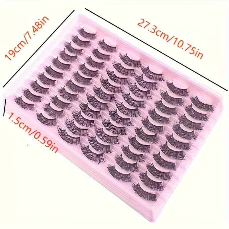TEMU 30 Pairs Of Cat-eye False Eyelashes - Handmade Fluffy Comic Eyelashes With Large Volume And Natural , Gray-black Extensions, Suitable For Daily/party Use