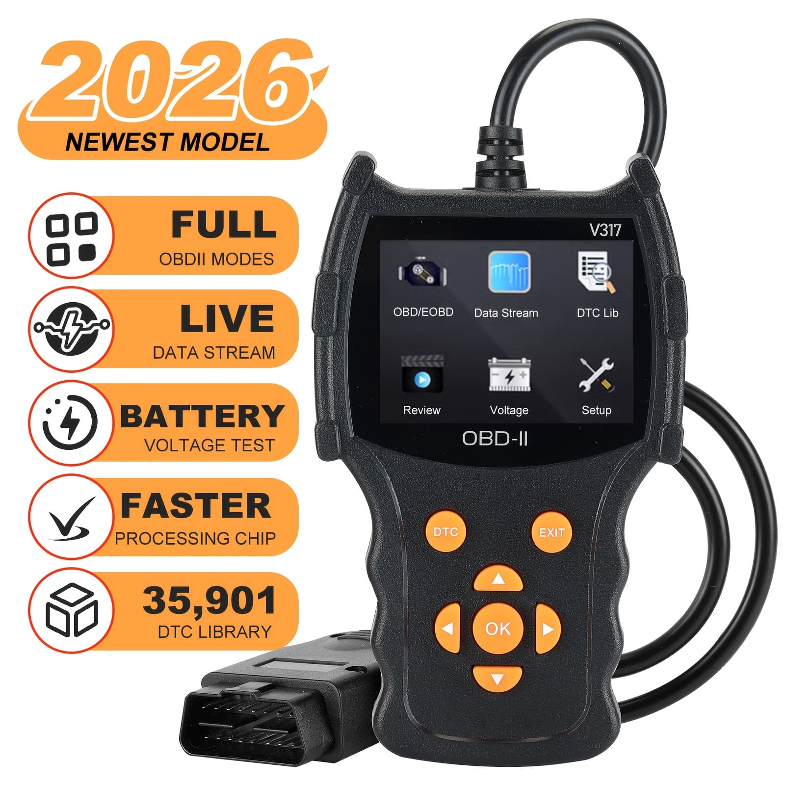 TEMU Latest Diagnostic Scanner For Car Engine Issues, Of Reading And Clearing Error Codes For All Vehicles With Obdii/eobd Manufactured After 1996, Operates Without A Battery, Without Battery