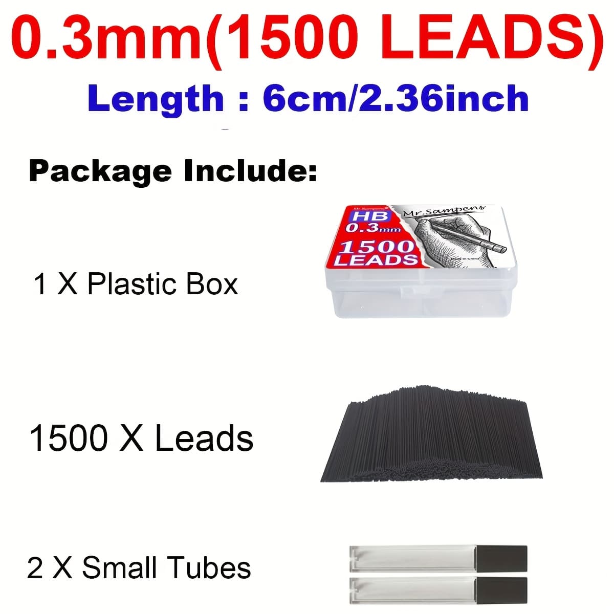 TEMU 1500pcs 0.3mm 0.3hb Automatic Pencil Refills Mechanical Pencil Lead