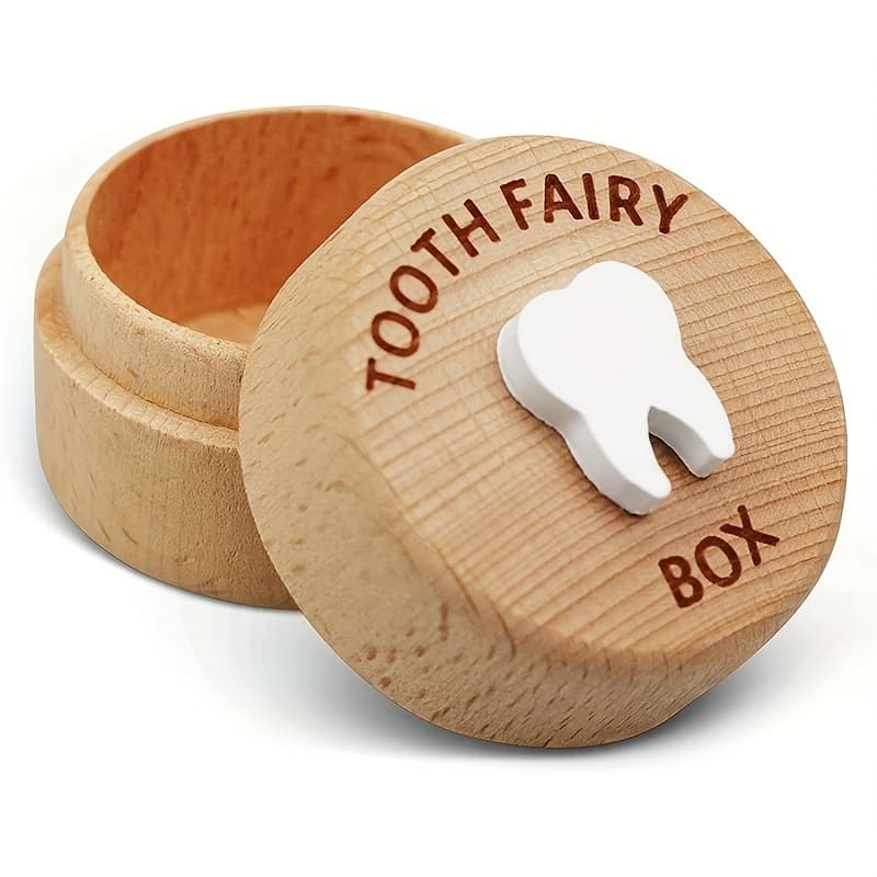 TEMU A Wooden Tooth Fairy Box For Storing Teeth, A Keepsake Box For Hair, A Tooth Preservation Box, A Birth , Home Decor, And A Birthday Gift