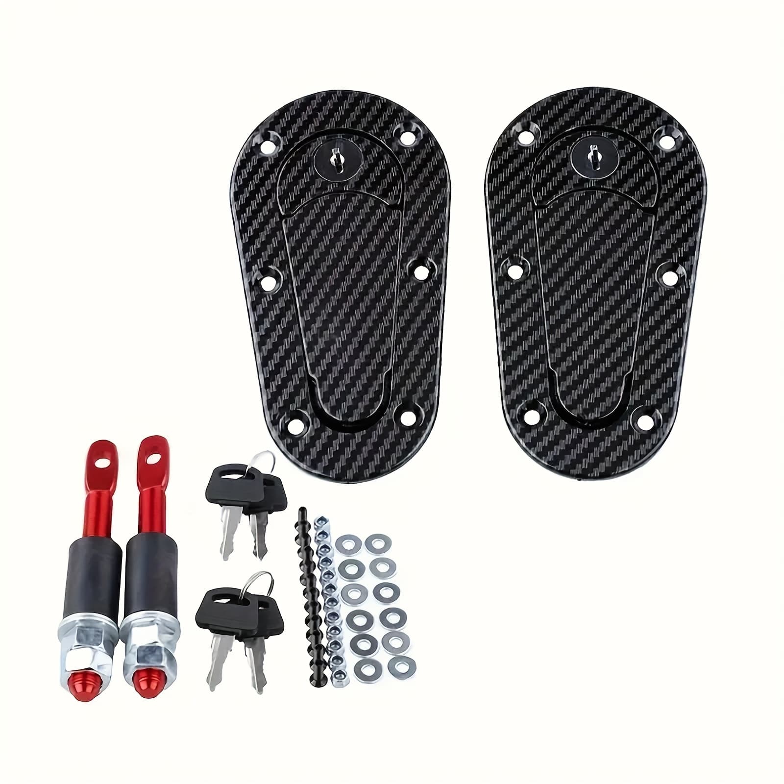 TEMU Jdm Car Engine Hood Lock, Carbon Fiber External Safety Accessories, Abs Material, Racing Decoration, Automotive Parts And Accessories, Suitable For Vehicle Models