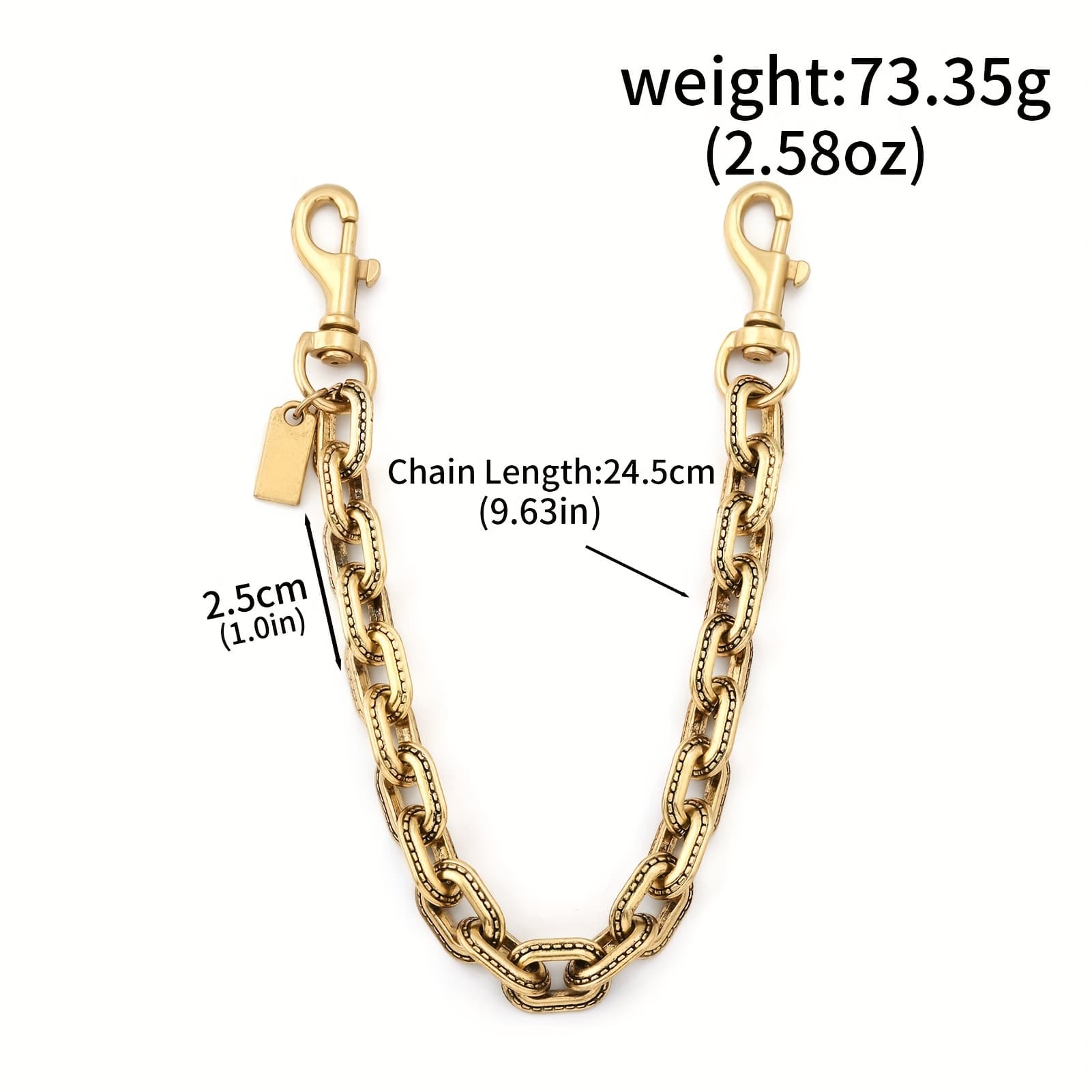 TEMU Fashionable One-shoulder Bag Chain Pendant Bag Chain Keychain, Lobster Clasp Double Chain Bag Pendant