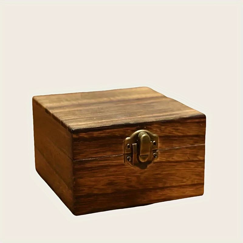TEMU Vintage-inspired Wooden Gift Box With - Lightweight, Countertop Jewelry Storage Organizer