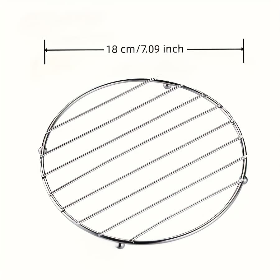 TEMU Stainless Steel Round Kitchen Mat, Suitable For Pots, Bowls, And Plates|durable Dining Table Mat With Rack Design|table Additions|minimalist|durable Kitchen Supplies