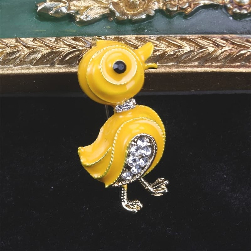 TEMU Diamond Yellow Duck Brooch Cute Accessory Gift